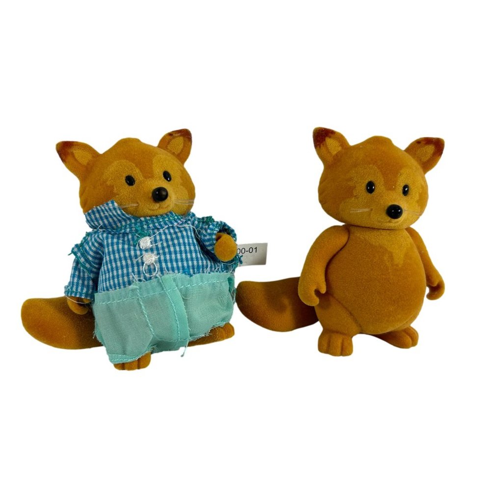 Li'l Woodzeez Tippytail Fox Family Lot of 2 Dad & Mom No Clothes
